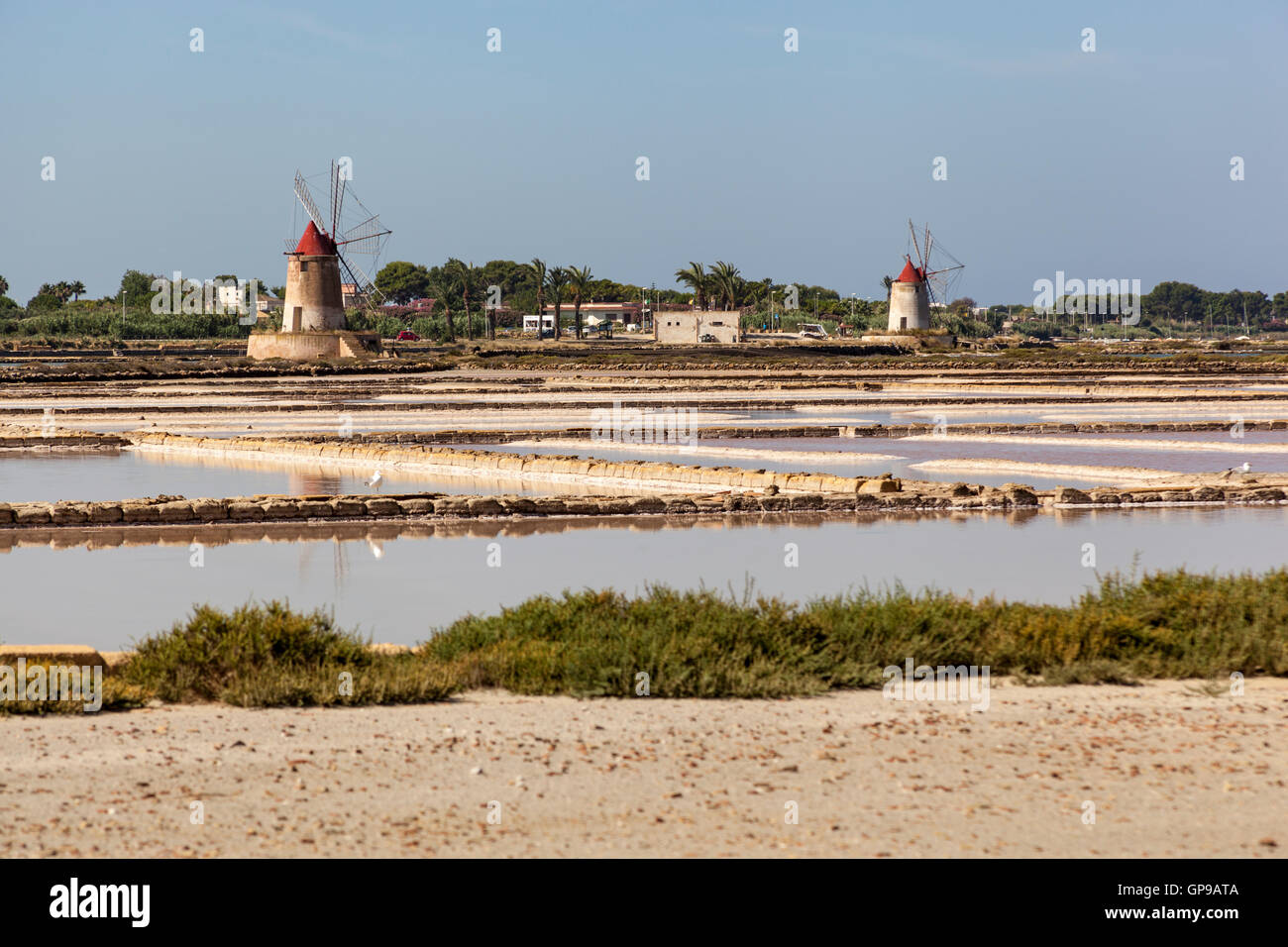 Stagnone salt pans, Stagnone, near Marsala and Trapani, Sicily, Italy ...