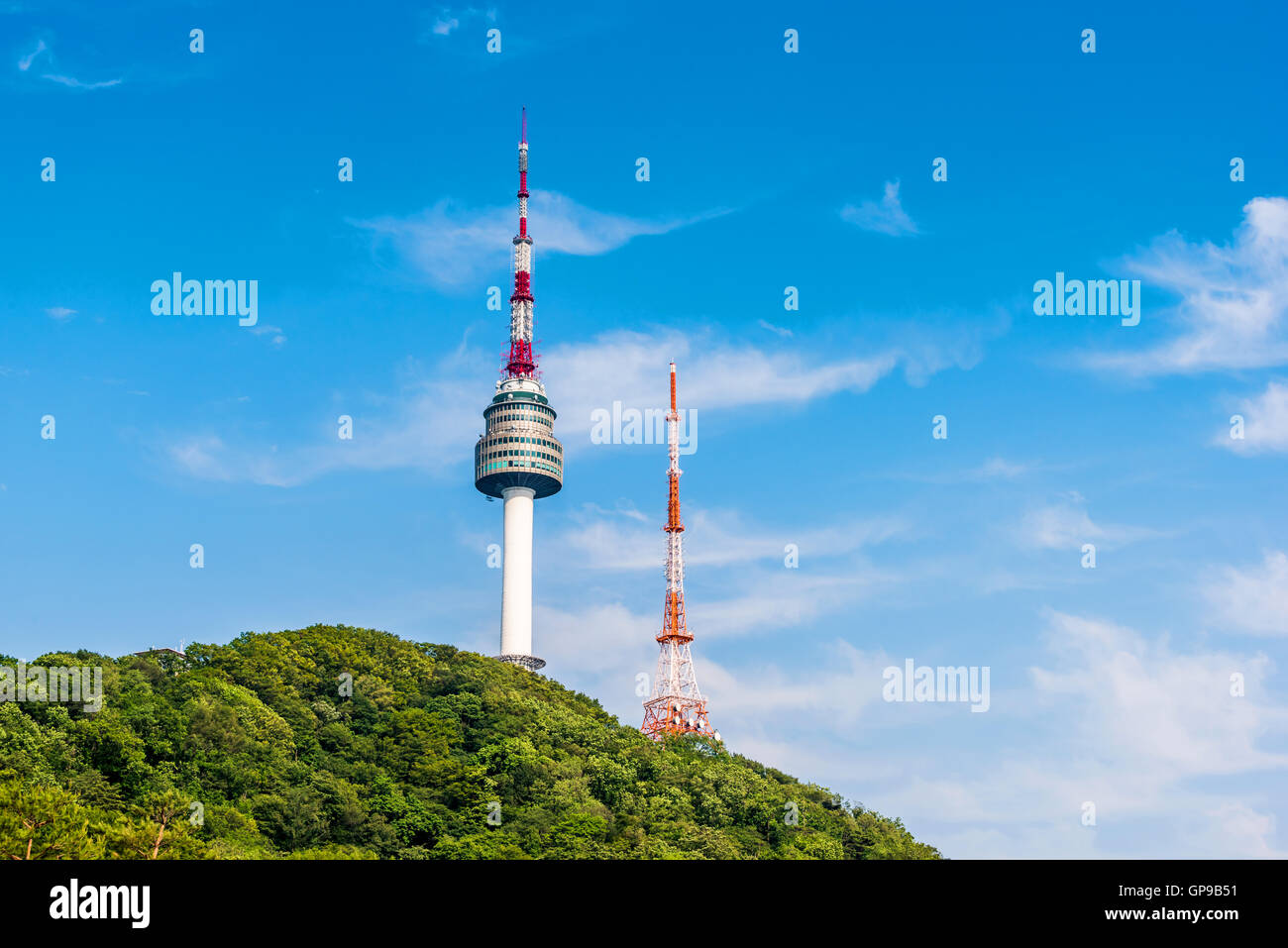 Korea,Namsan Tower in Seoul,South Korea. Stock Photo