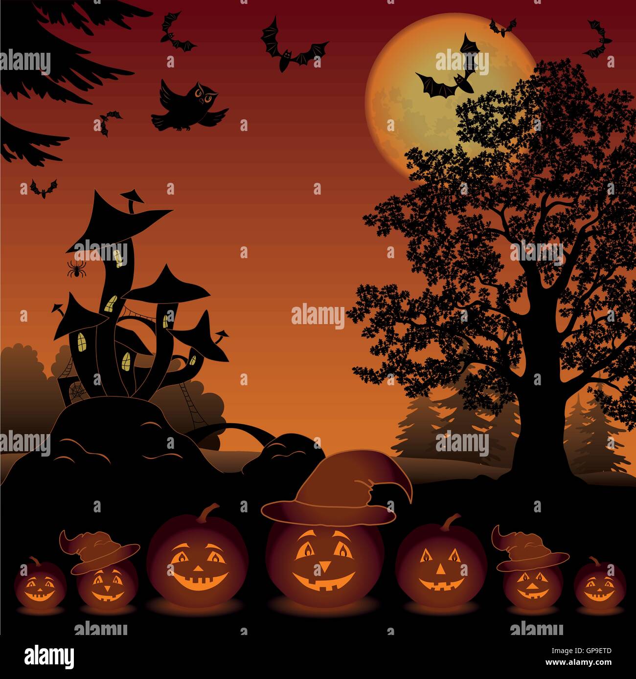 The jack o lantern mushroom Stock Vector Images - Alamy