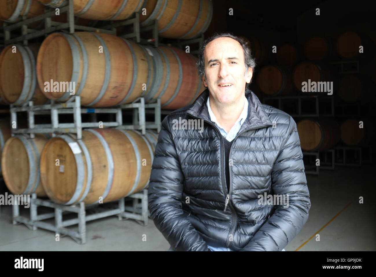 WInemaker Cristóbal Undurraga Marimón at Koyle Family Vineyards, Los Lingues, Alto Colchagua,Chile Stock Photo