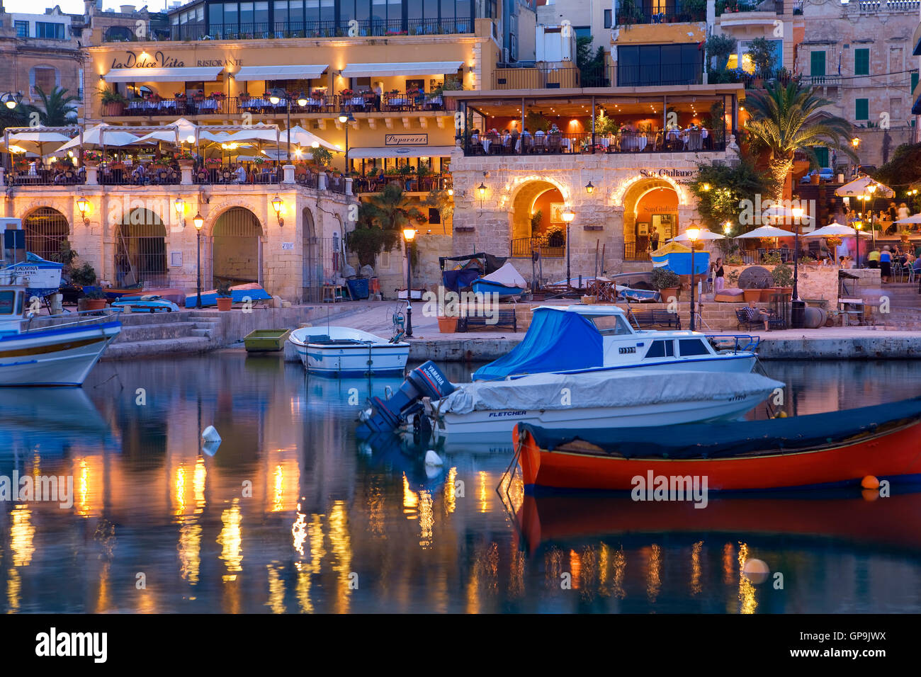 Spinola Harbour at St. Julian bay, Valletta, Malta Stock Photo Alamy