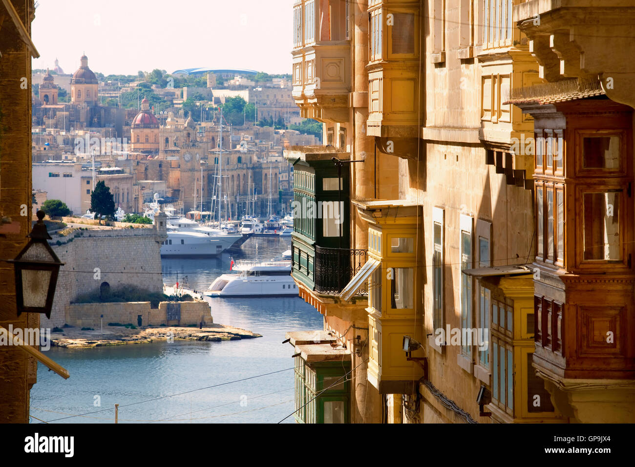 Street Scene In Valletta Malta Stock Photo Alamy