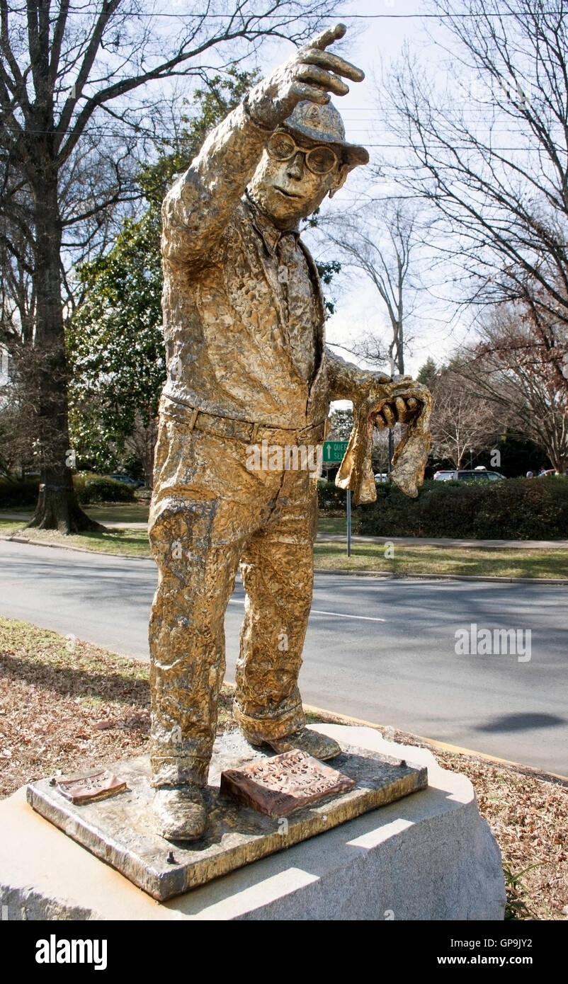 Traffic Man Statue in Charlotte North Carolina Stock Photo