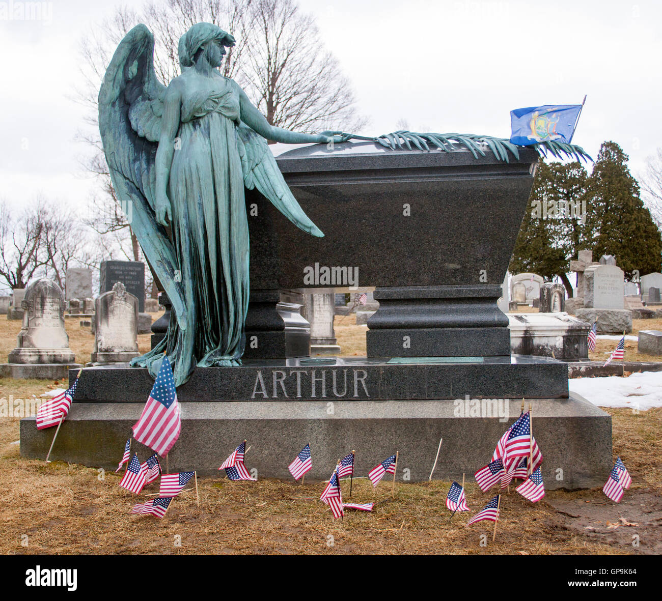 President Arthurs grave in Albany New York Stock Photo
