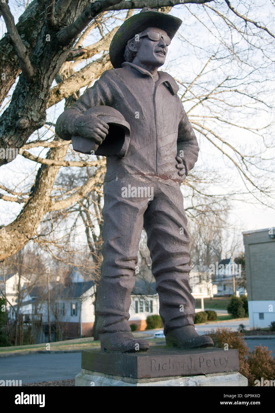 Race car driver Richard Petty Statue in Randelman North Carolina Stock Photo