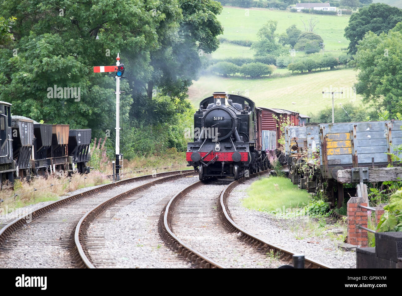 Black Steam Train on the Llangollen Railway Stock Photo Alamy