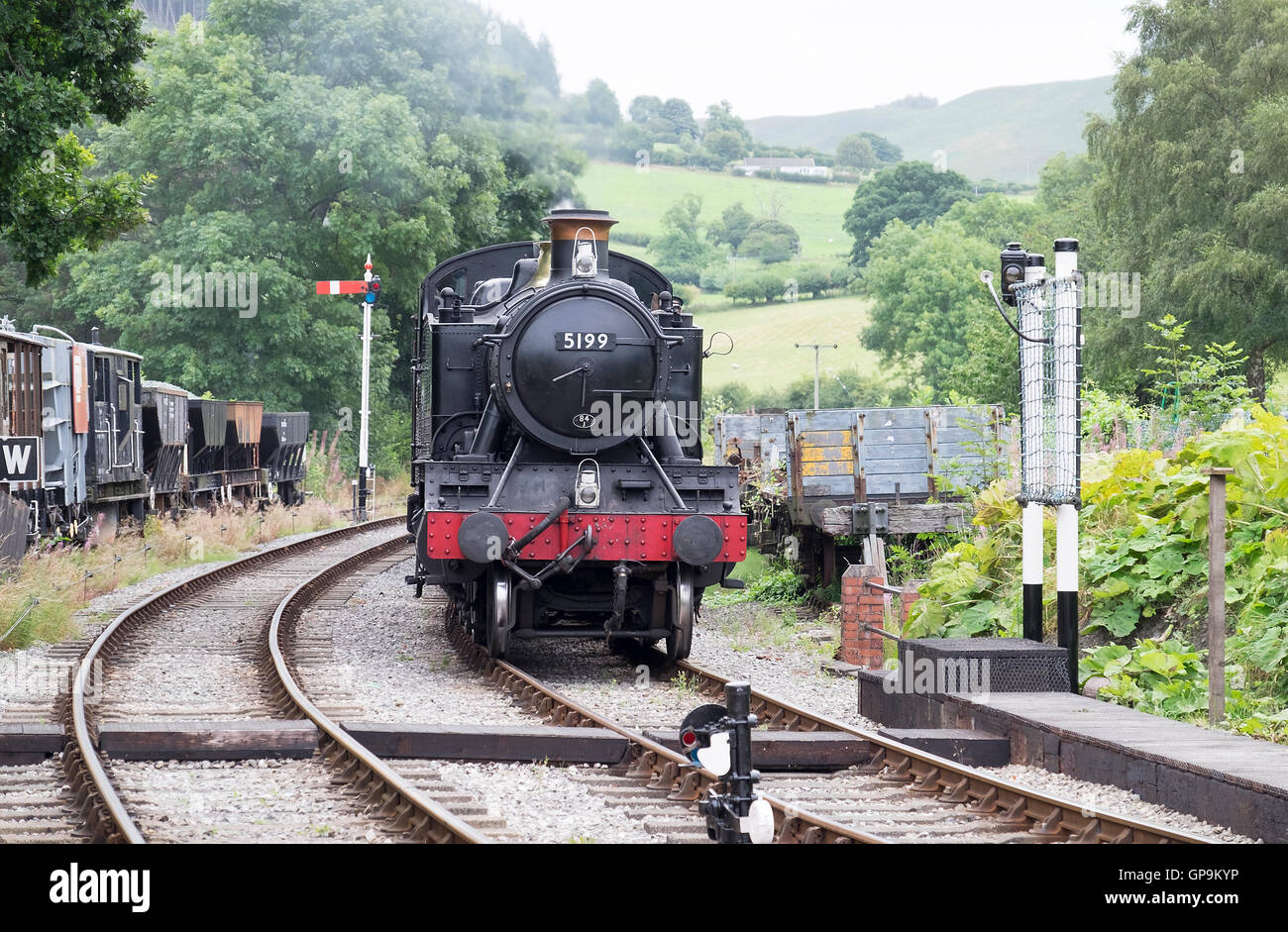Black Steam Train on the Llangollen Railway Stock Photo Alamy
