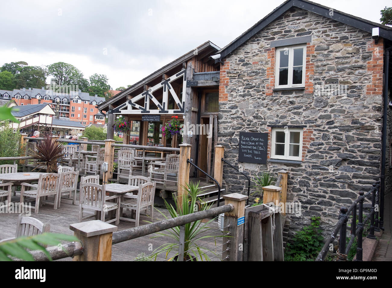 The Cornmill Pub, Llangollen, wales Stock Photo Alamy