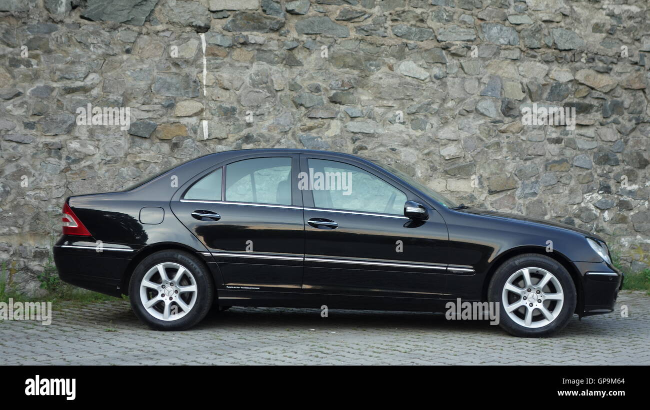 Mercedes W203 - C Klass - Elegance equipment - year 2006 - Black pearl  mettalic Stock Photo - Alamy