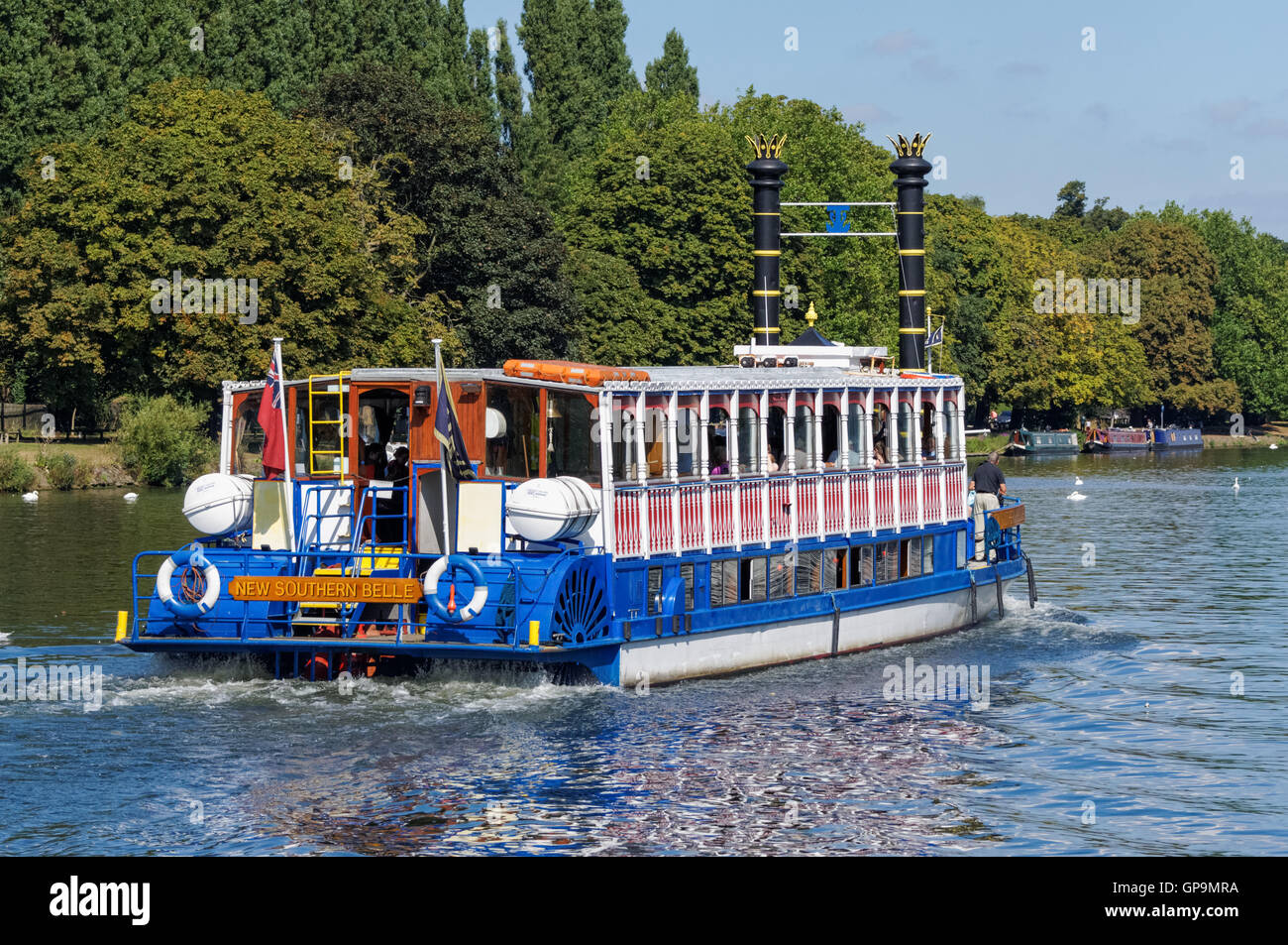 Boat cruises on the river Thames in Kingston upon Thames, England United Kingdom UK Stock Photo
