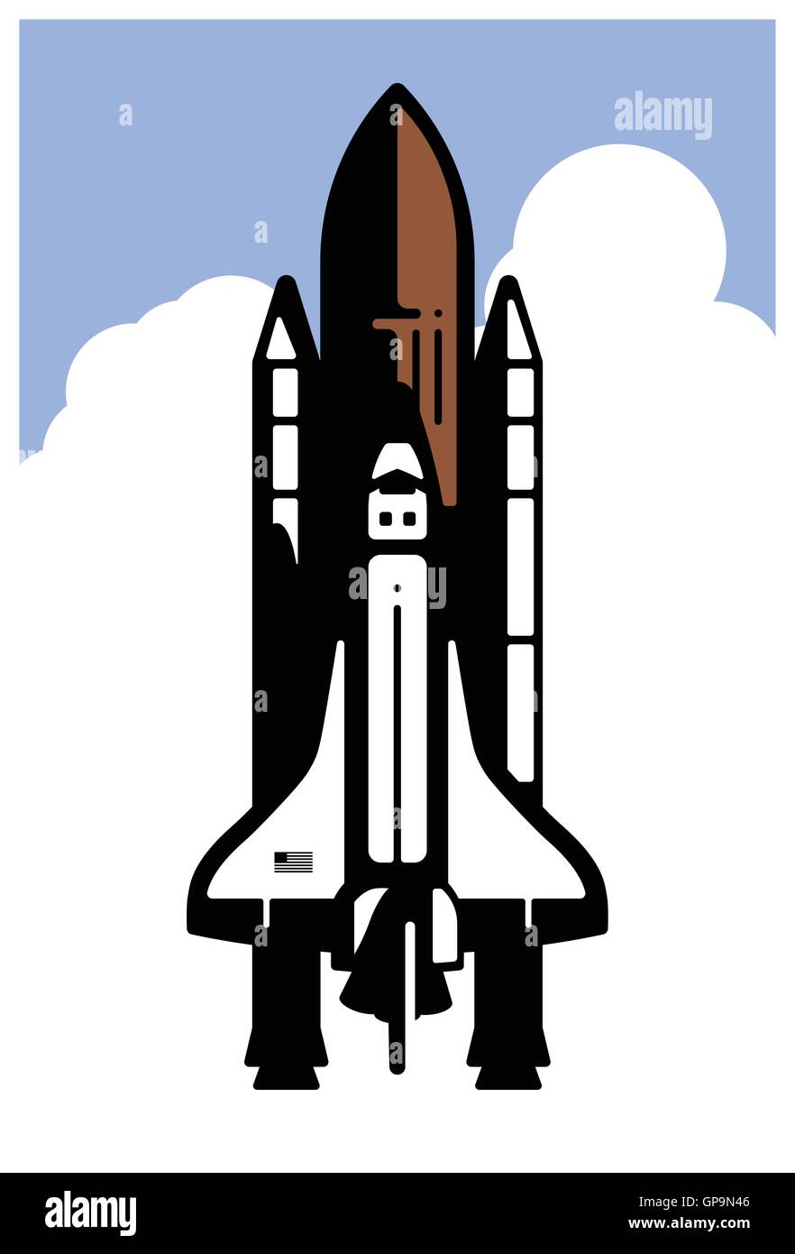 Illustration of the Space Shuttle Stock Vector