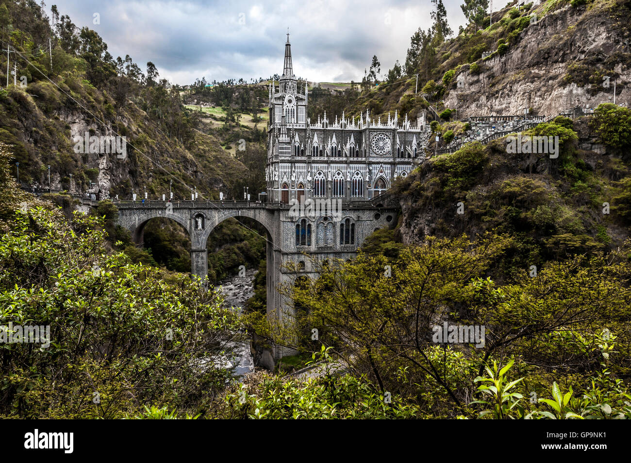 Sanctuary of Our Lady, Las Lajas, Colombia Stock Photo