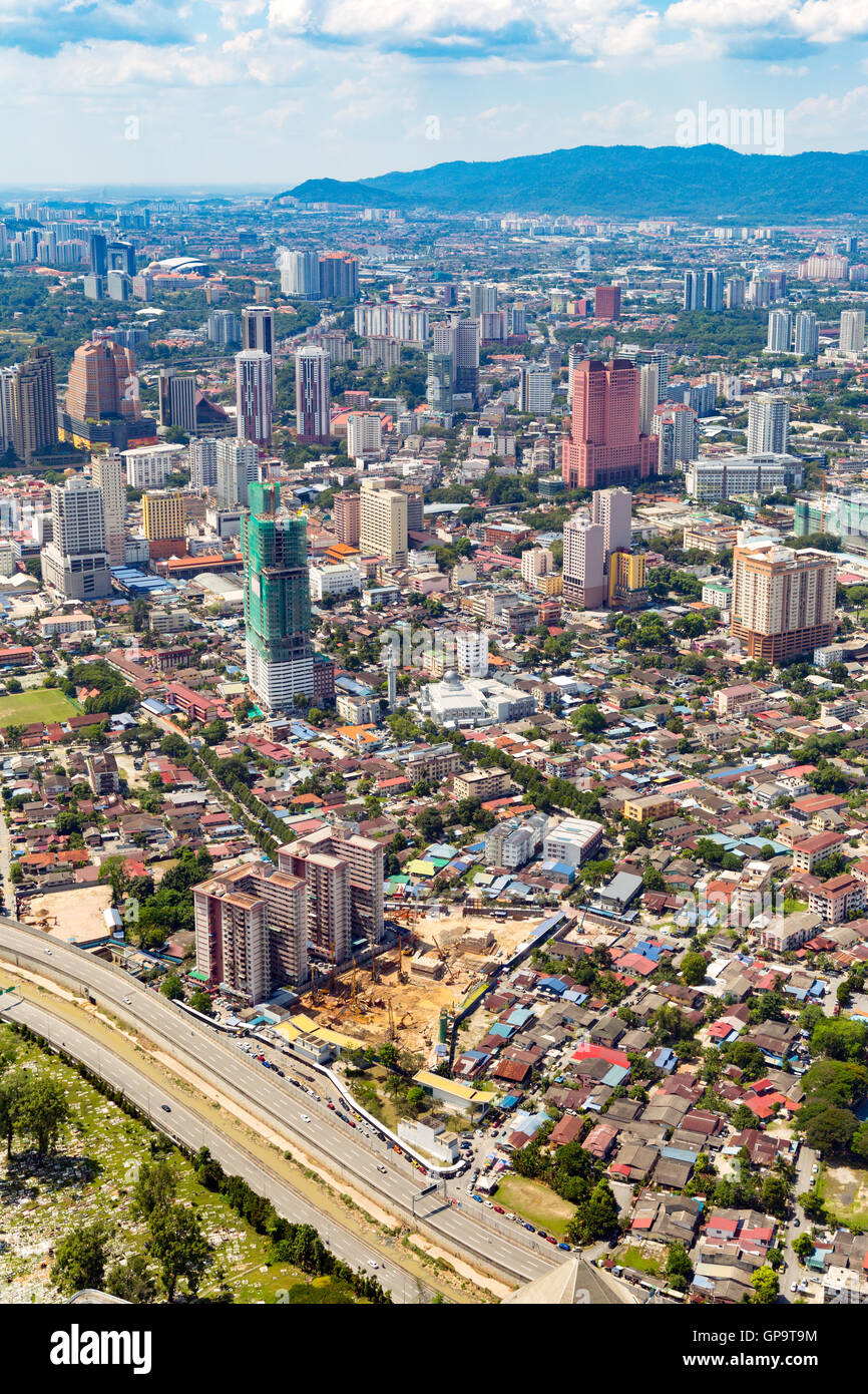 Cityscape of Kuala Lumpur looking from Petronas Towers. Stock Photo