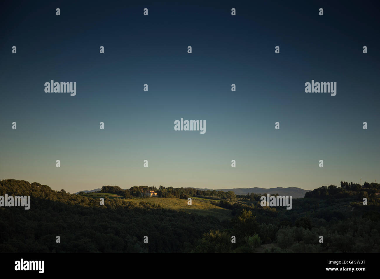 House atop a hill in Tuscany, Italy Stock Photo - Alamy