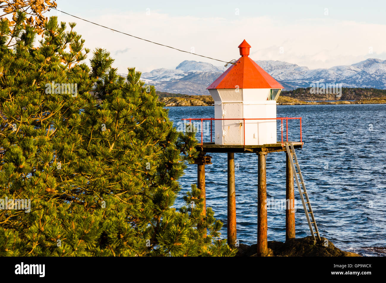 Norway, Stavanger. Small lighthouse. Stock Photo