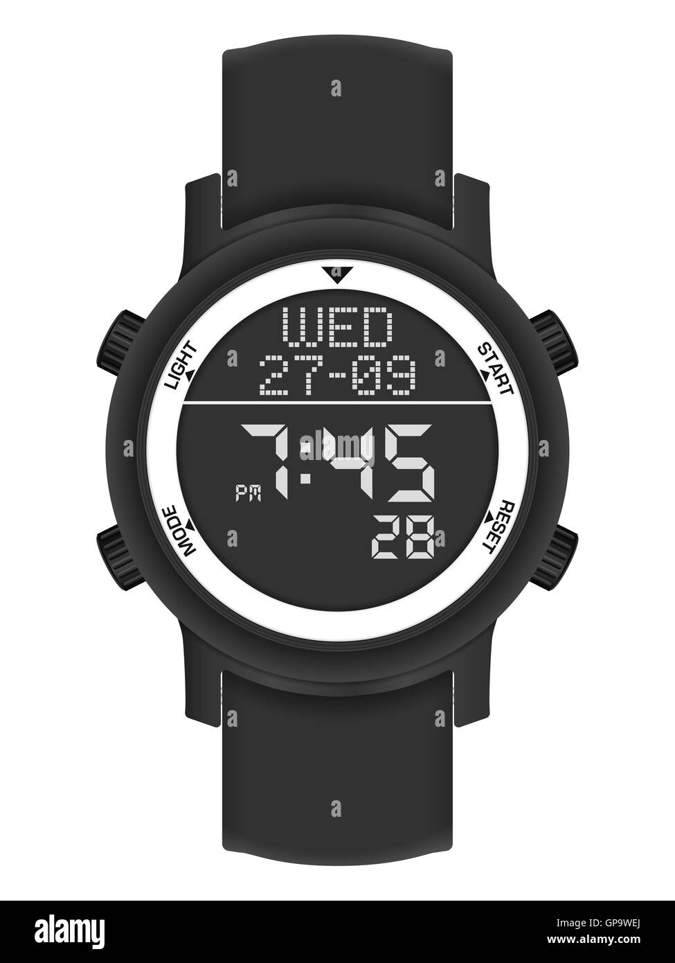 Digital watch on a white background Stock Photo Alamy