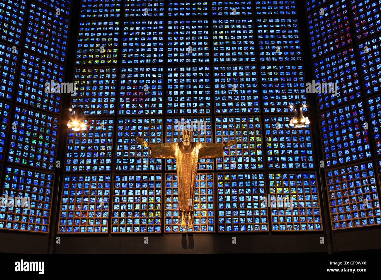 BERLIN - NOVEMBER 16 : the altar in the Kaiser Wilhelm Memorial Church,november 16 ,2013,Berlin, Germany. Stock Photo