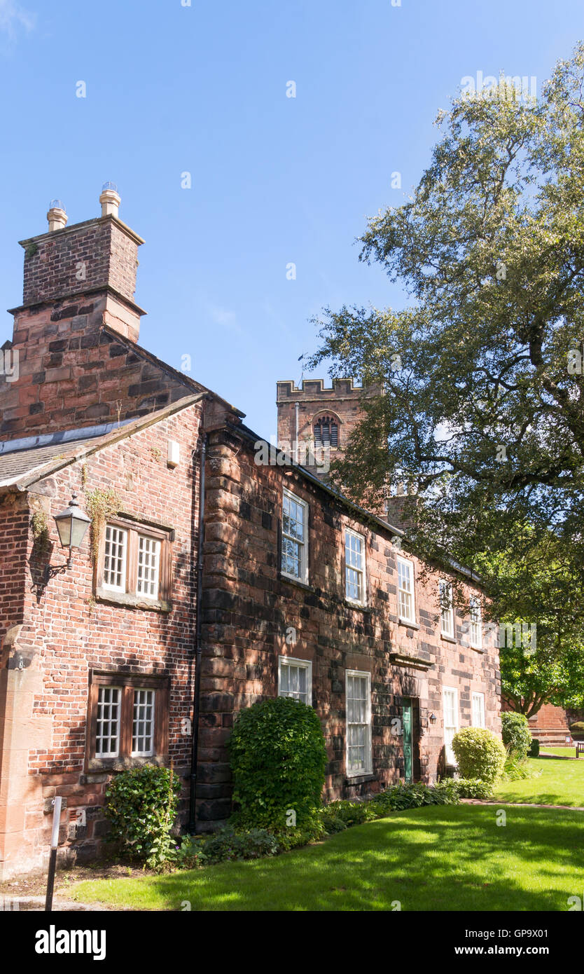 Carlisle cathedral grounds showing Prebendal house No 2 , Cumbria, England, UK Stock Photo