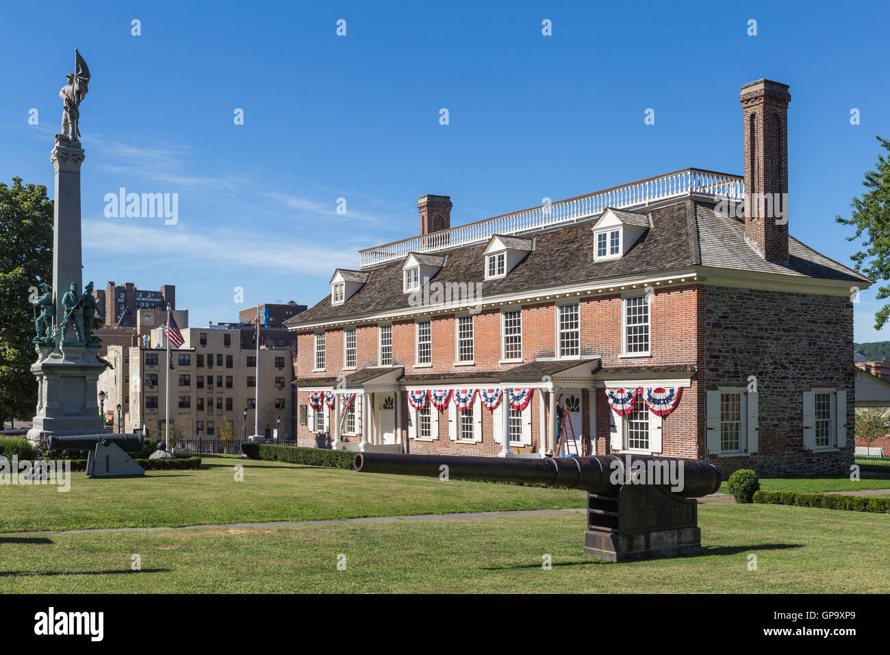 The historic colonial era Philipse Manor Hall in downtown Yonkers, New York. Stock Photo