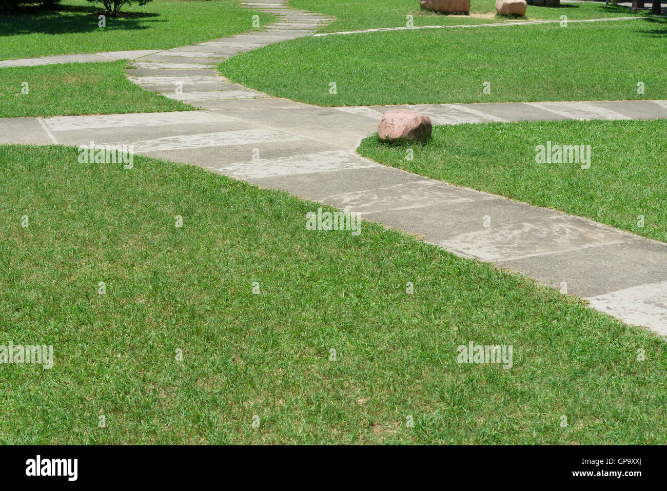curved outdoor pathway in a park Stock Photo Alamy