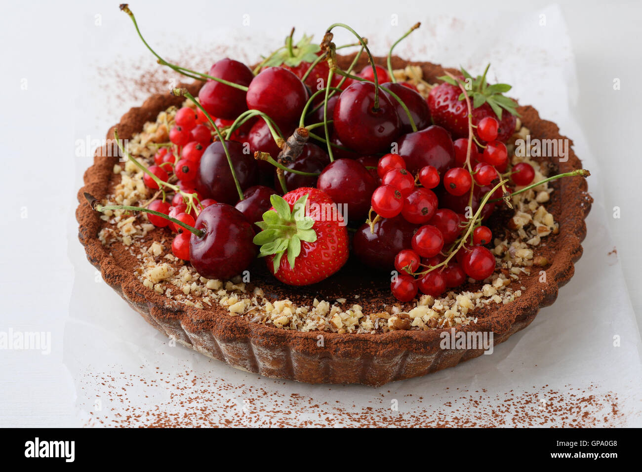 Whole Summer berry tart , food closeup Stock Photo Alamy