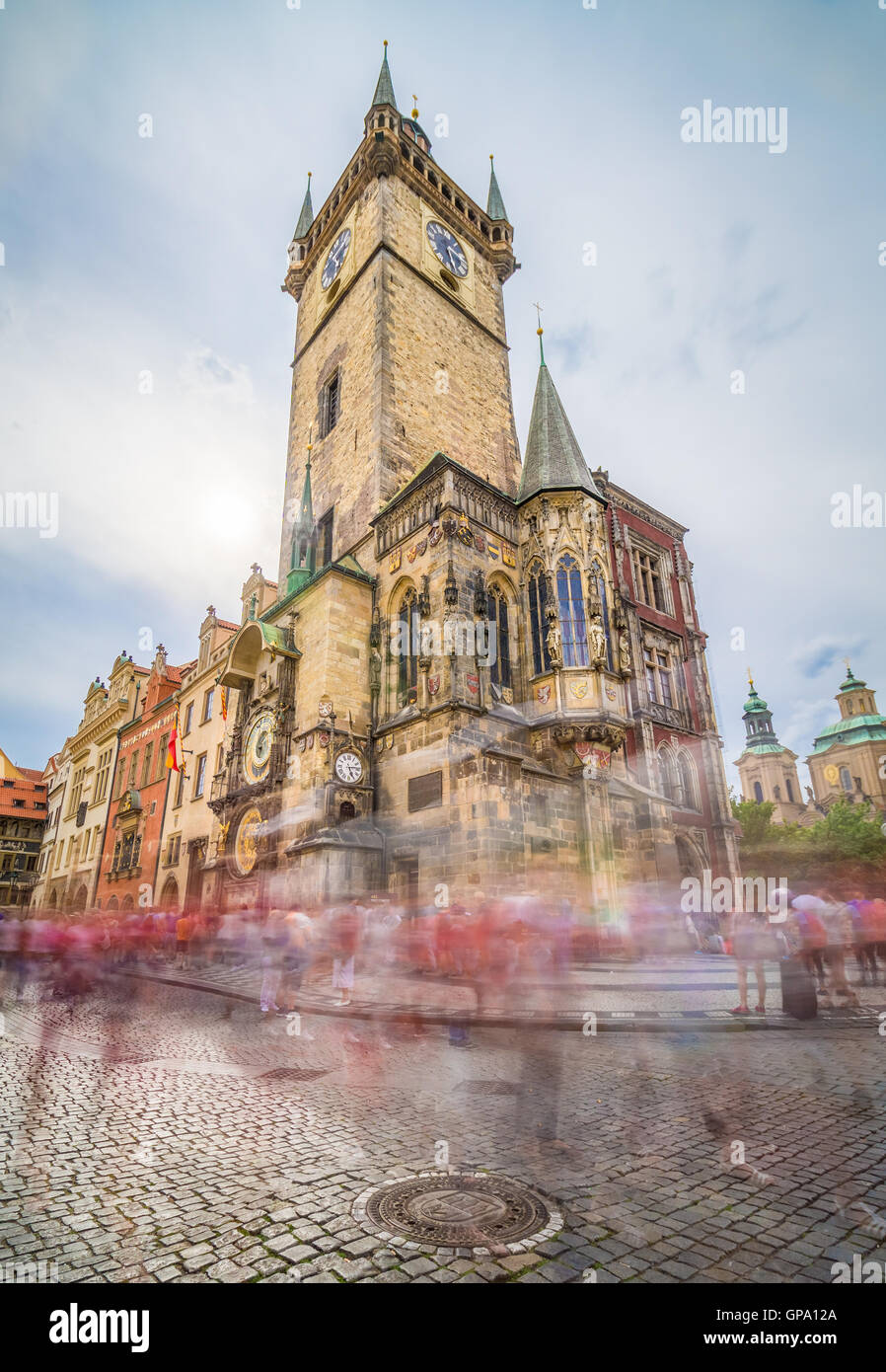 The Old Town Hall, Prague, Czech Republic, is one of the most famous attractions in the city. It is located in Old Town Square, Stock Photo