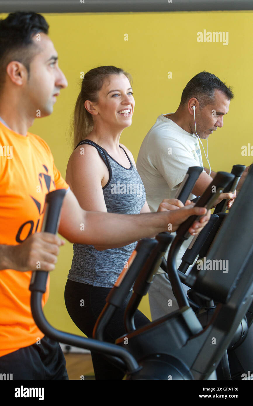 People using gymnasium Stock Photo Alamy