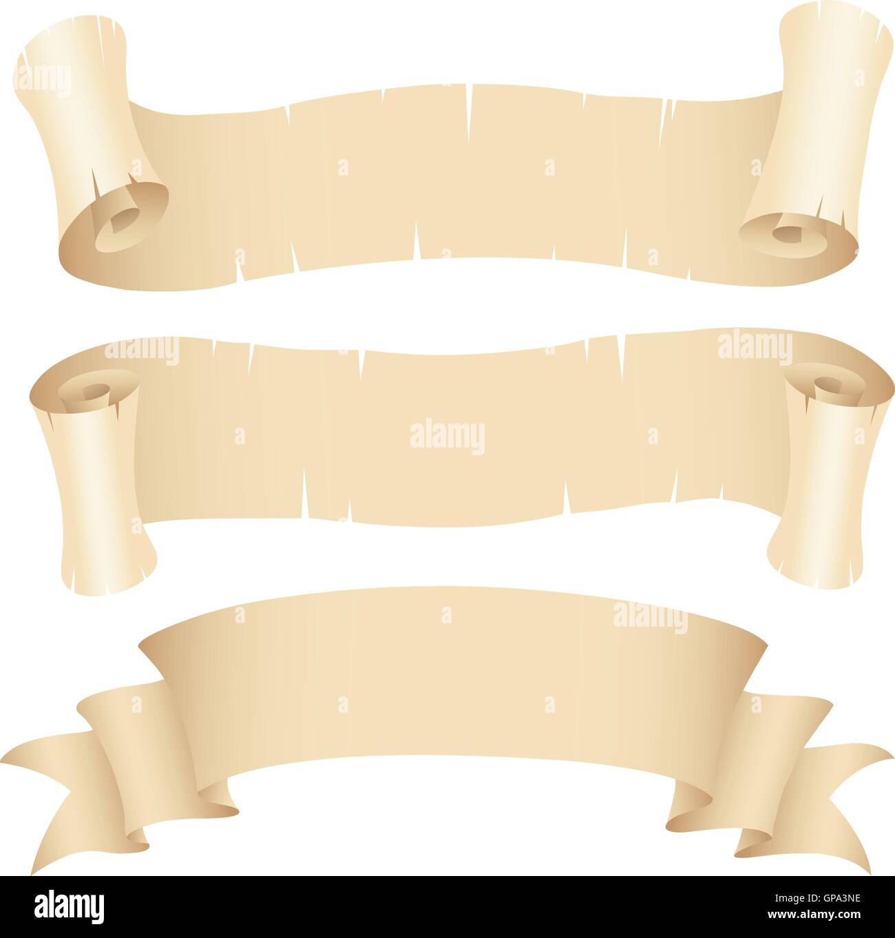 Vector Illustration of Old Paper Banners Set Stock Vector Image & Art