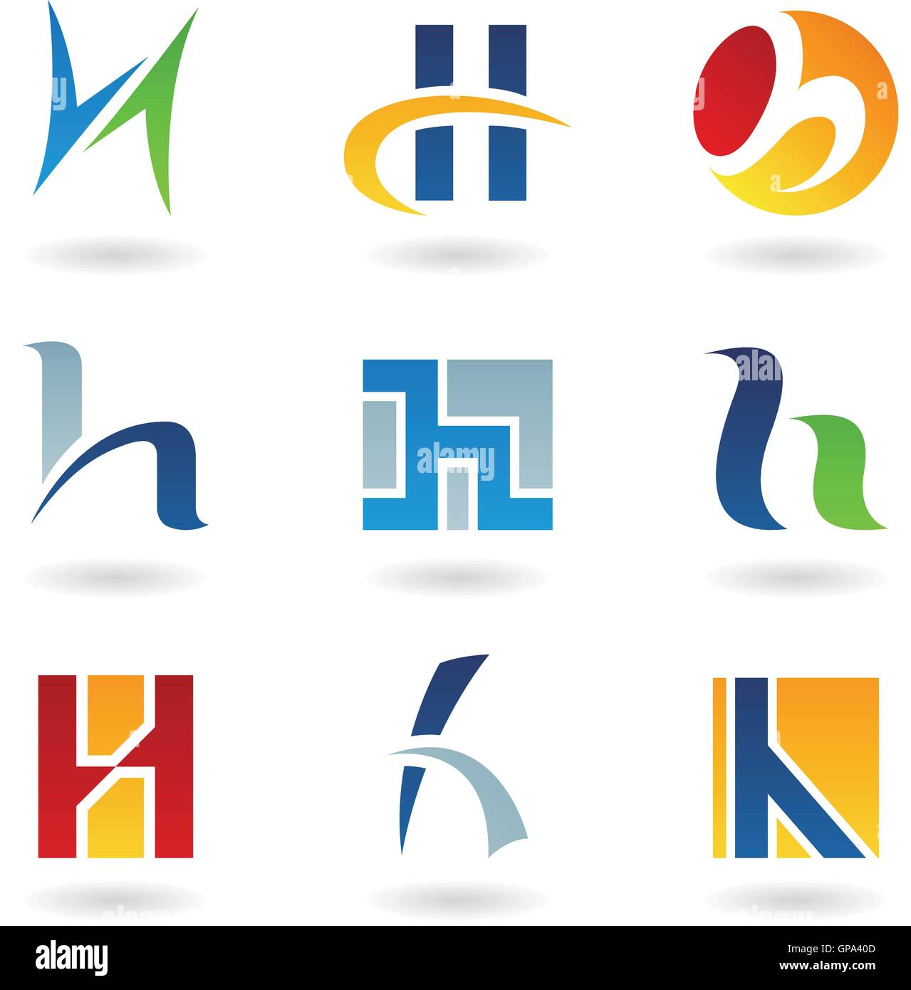 Vector illustration of abstract icons based on the letter H Stock ...