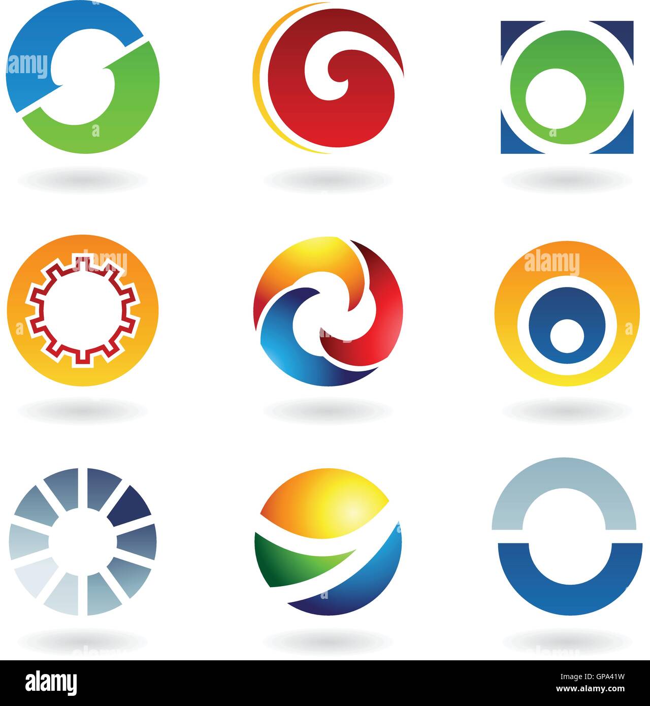 Vector illustration of abstract icons based on the letter O Stock ...
