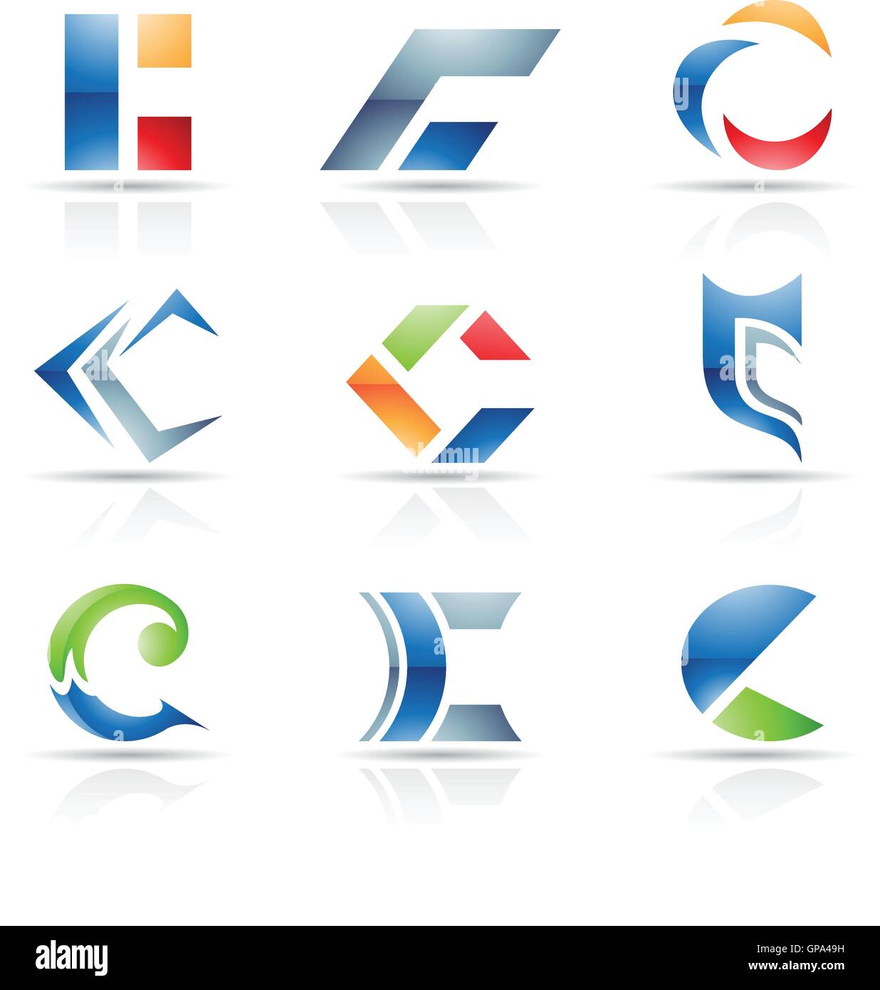Vector illustration of abstract icons based on the letter C Stock ...