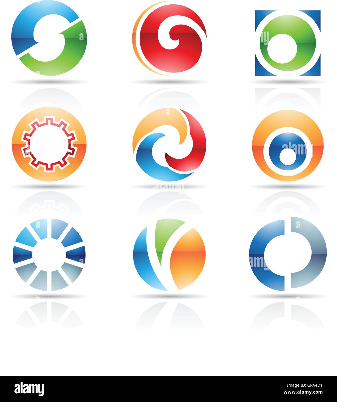 Vector illustration of abstract icons based on the letter O Stock ...
