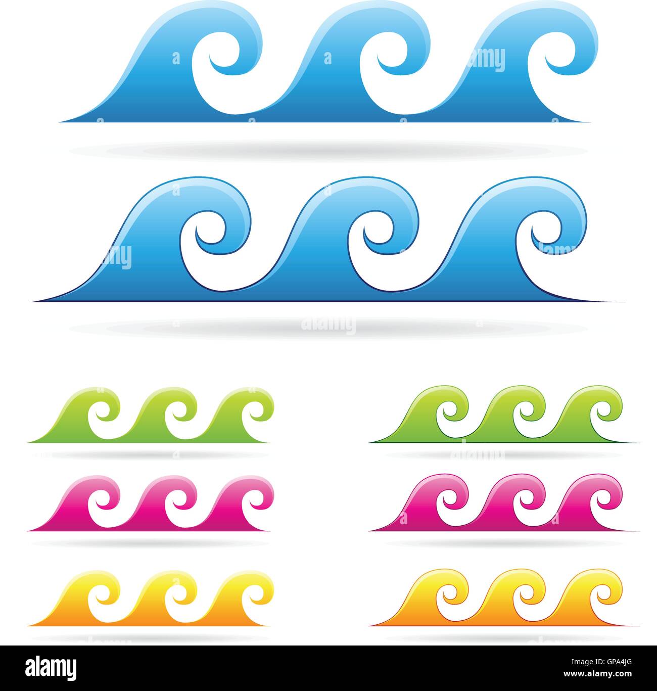 Blue orange green waves Stock Vector Images - Alamy