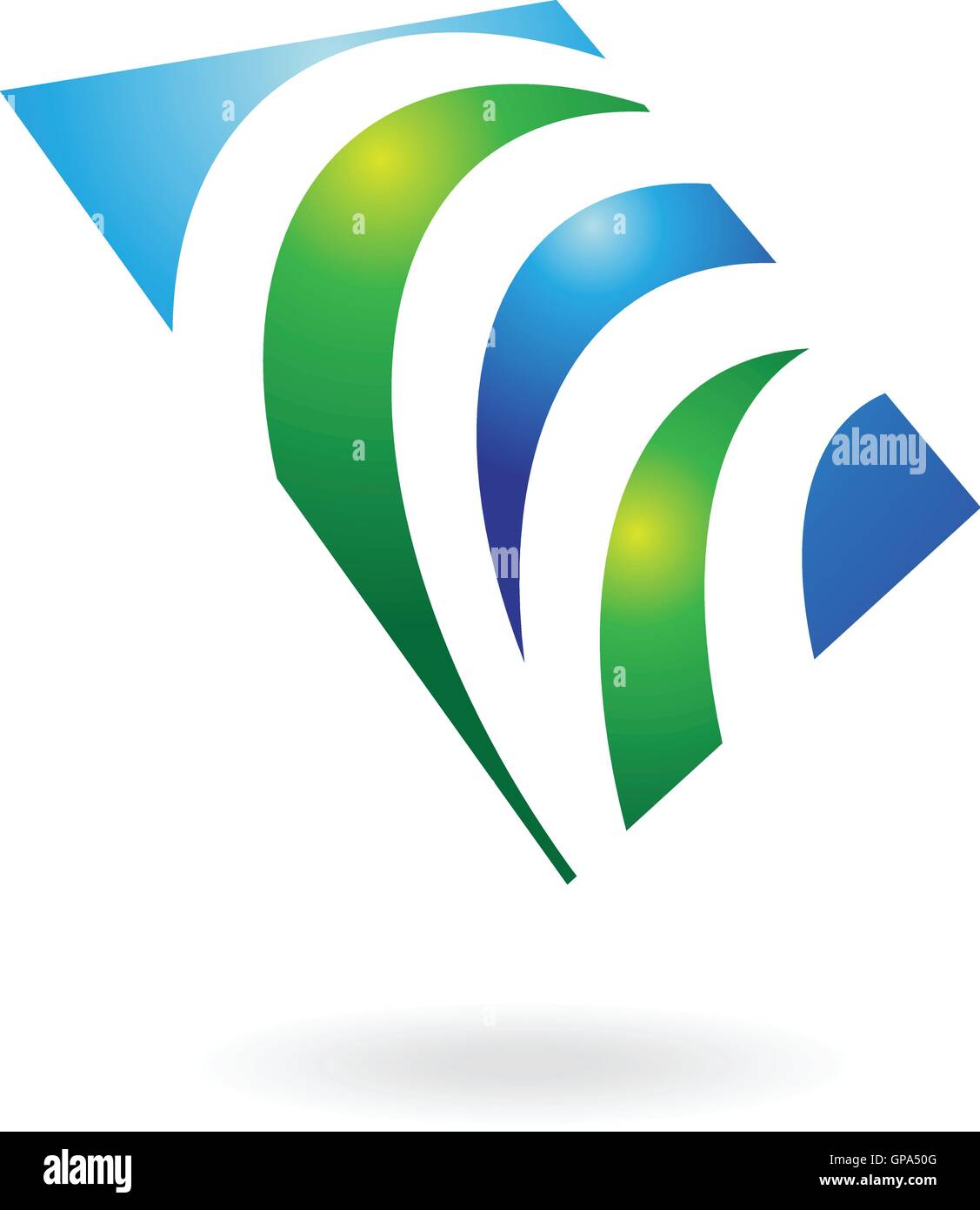 Green and blue glossy logo icon and graphic design element Stock Vector ...