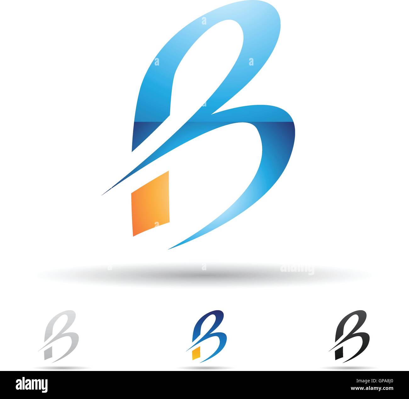 Vector illustration of abstract icons based on the letter B Stock ...