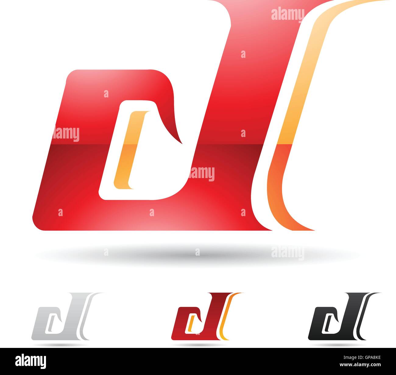 Vector illustration of abstract icons based on the letter D Stock ...