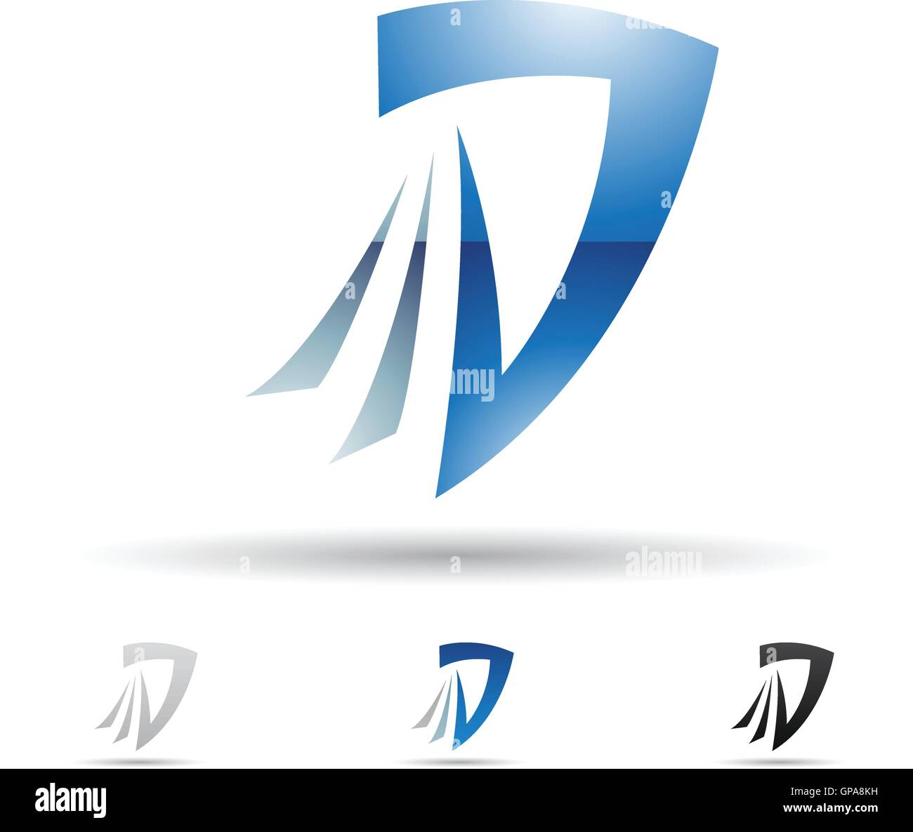 Vector illustration of abstract icons based on the letter D Stock ...
