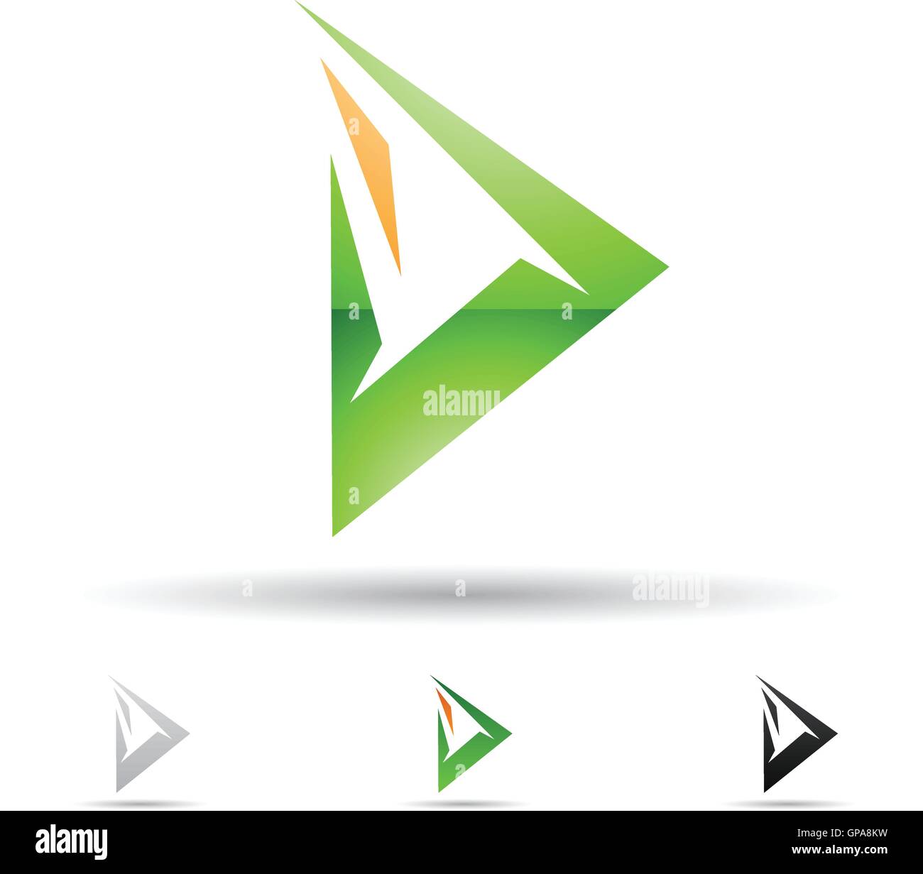 Vector illustration of abstract icons based on the letter D Stock ...