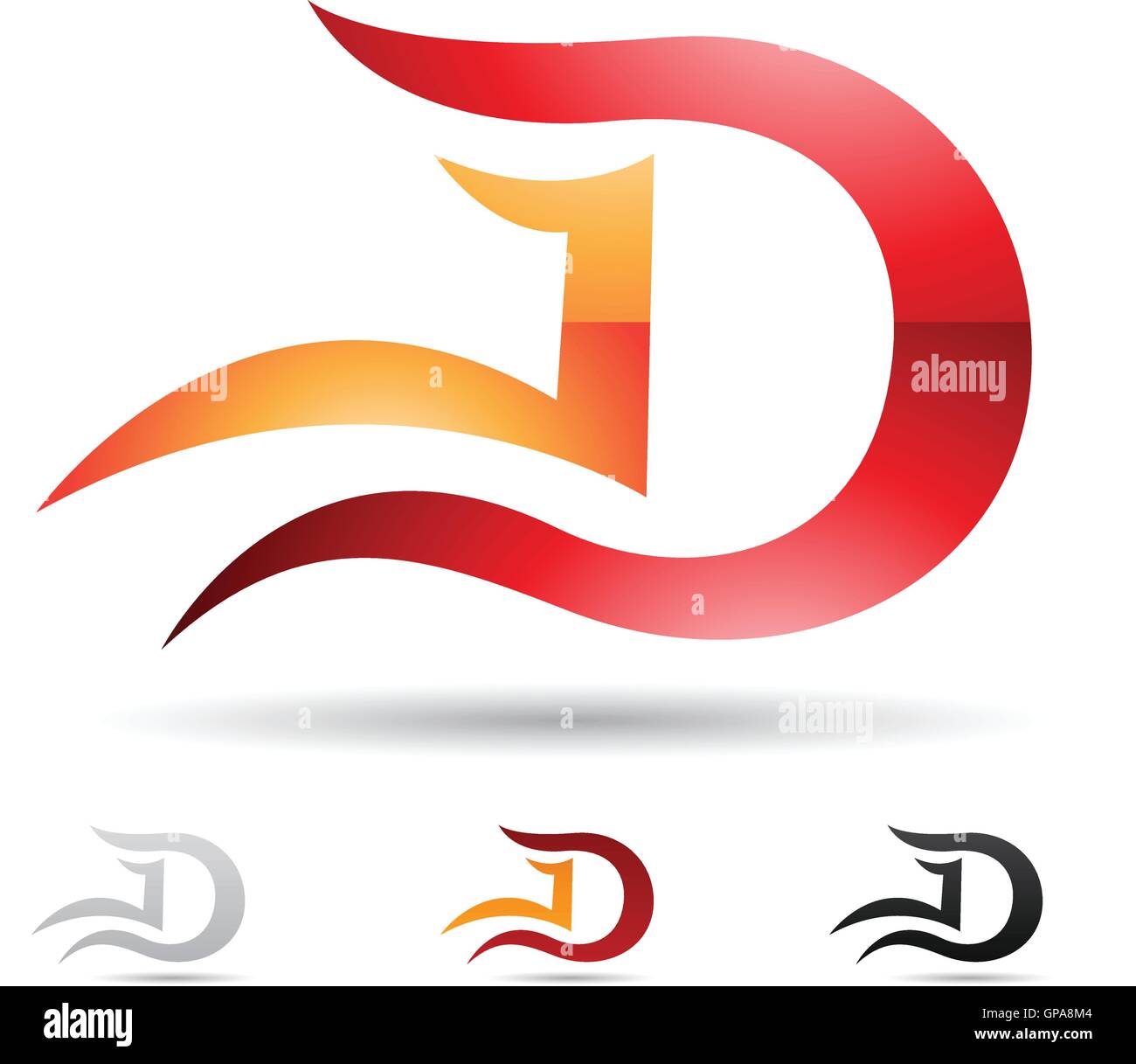 Vector illustration of abstract icons based on the letter D Stock ...