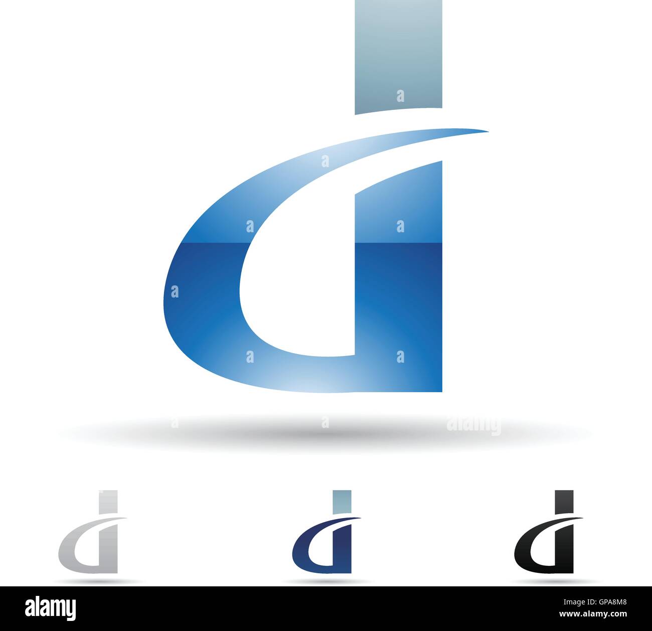 Vector illustration of abstract icons based on the letter D Stock ...