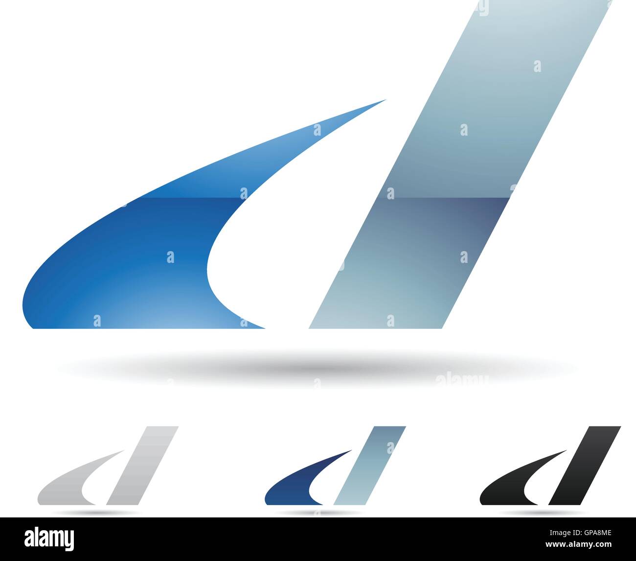 Vector illustration of abstract icons based on the letter D Stock ...