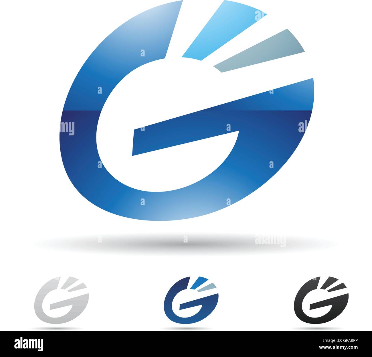 Vector illustration of abstract icons based on the letter G Stock ...