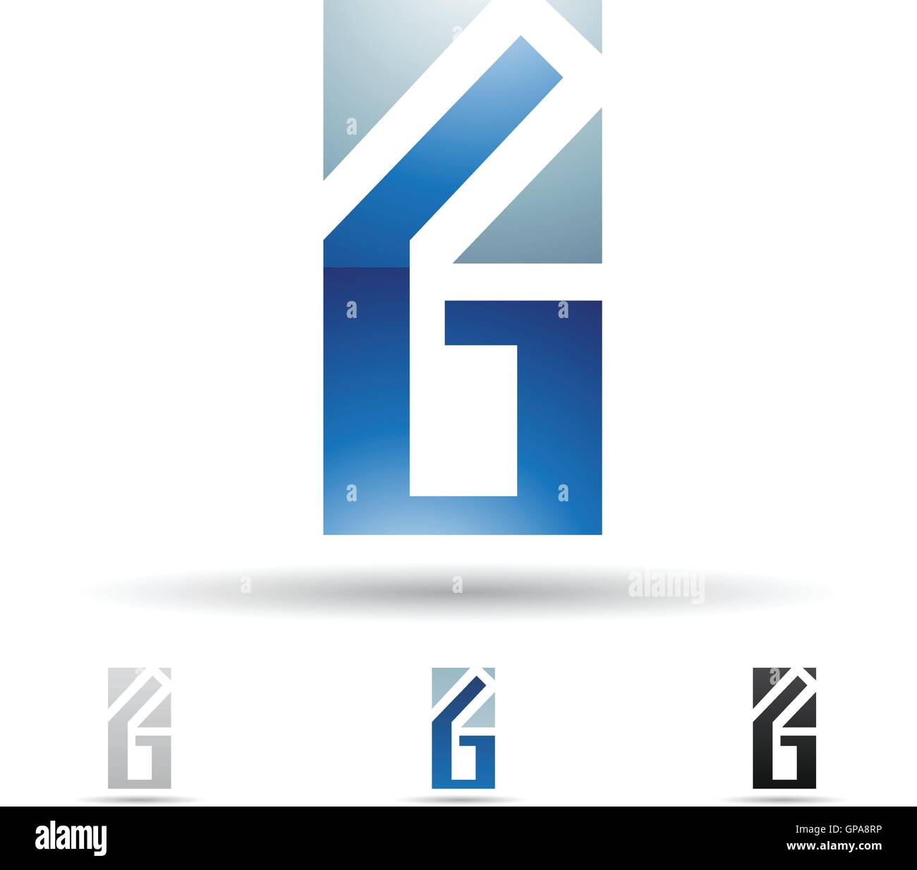 Vector illustration of abstract icons based on the letter G Stock ...