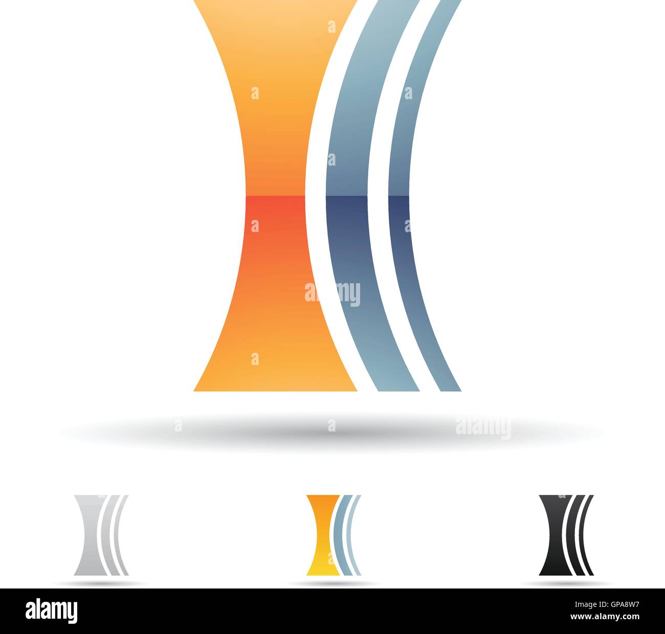 Vector illustration of abstract icons based on the letter I Stock ...