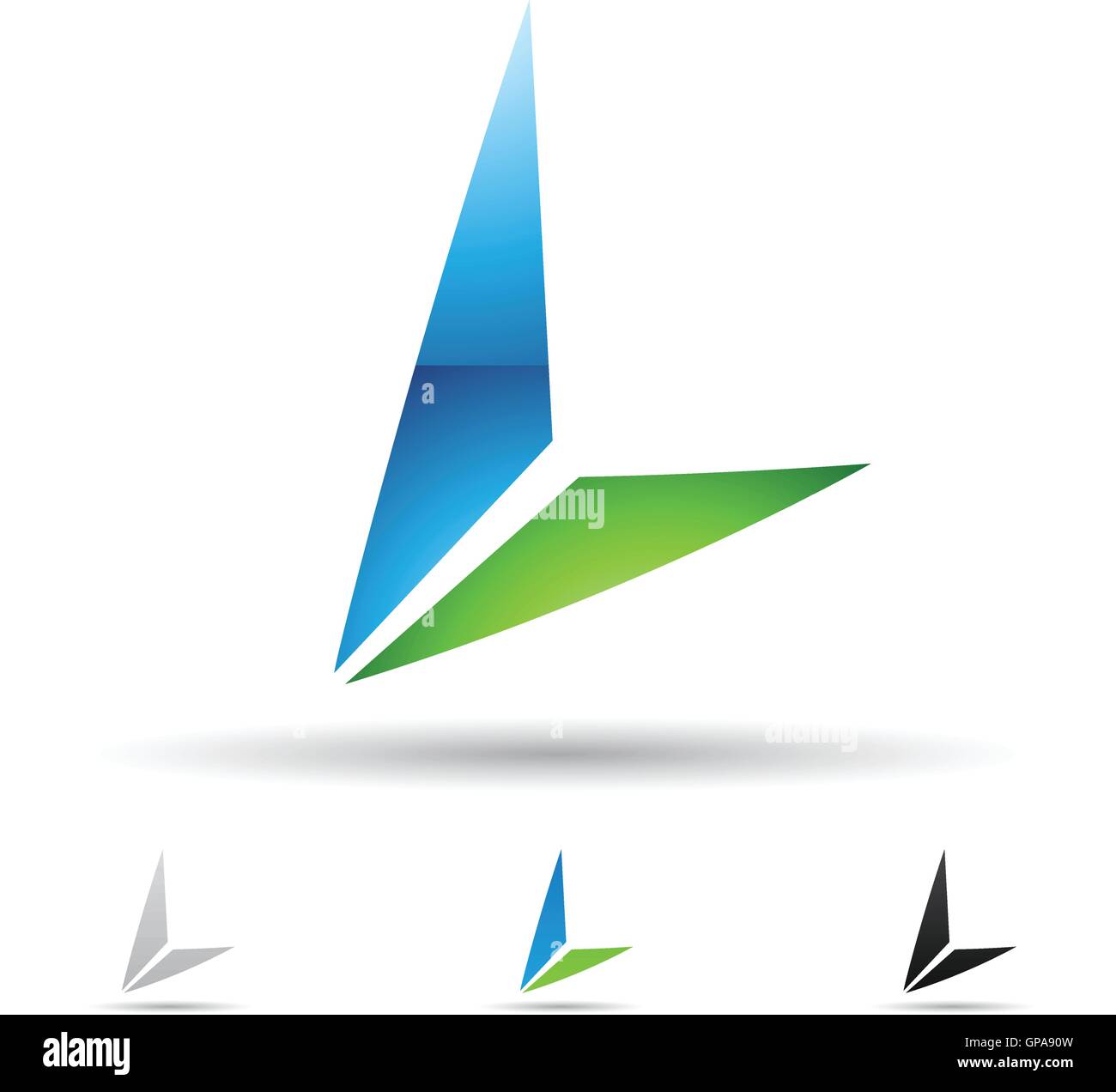 Vector illustration of abstract icons based on the letter L Stock ...