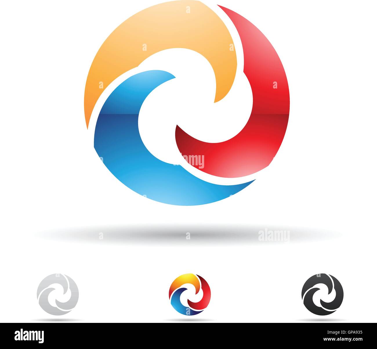 Vector illustration of abstract icons based on the letter O Stock ...