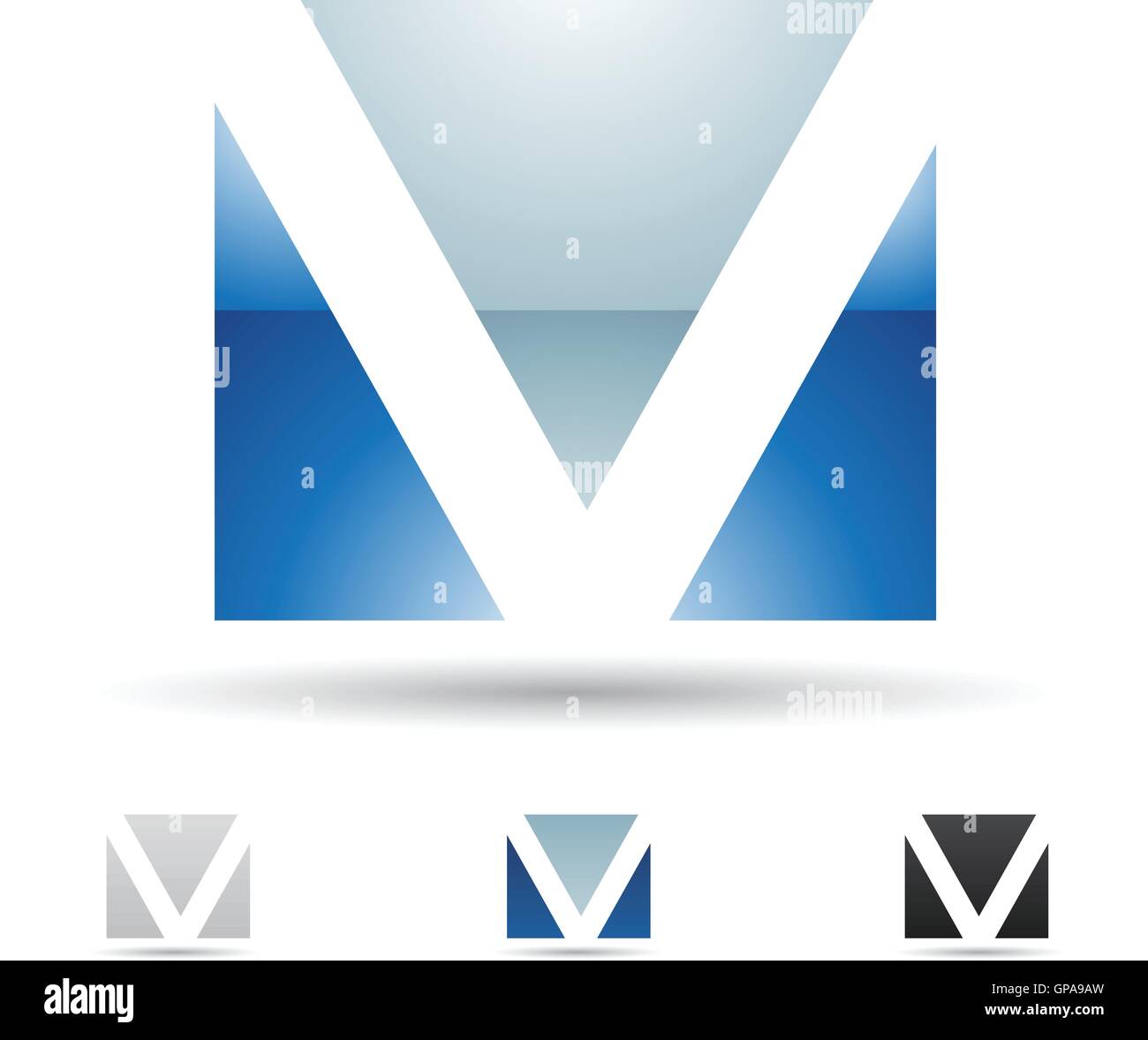 Vector illustration of abstract icons based on the letter V Stock ...