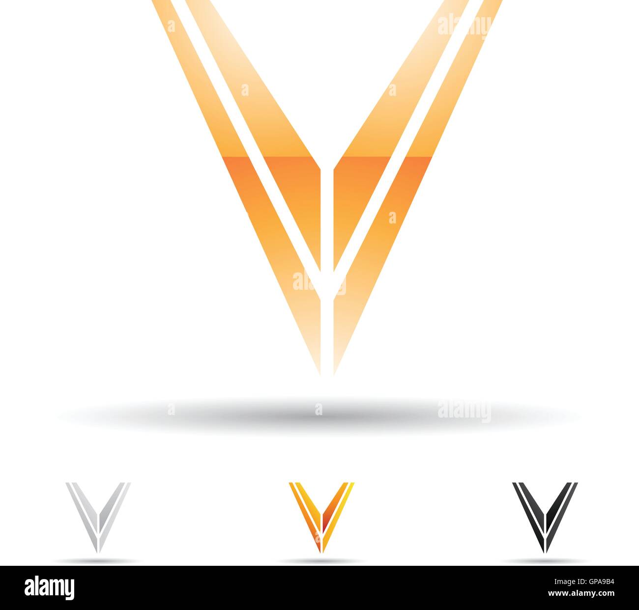 Vector illustration of abstract icons based on the letter V Stock ...