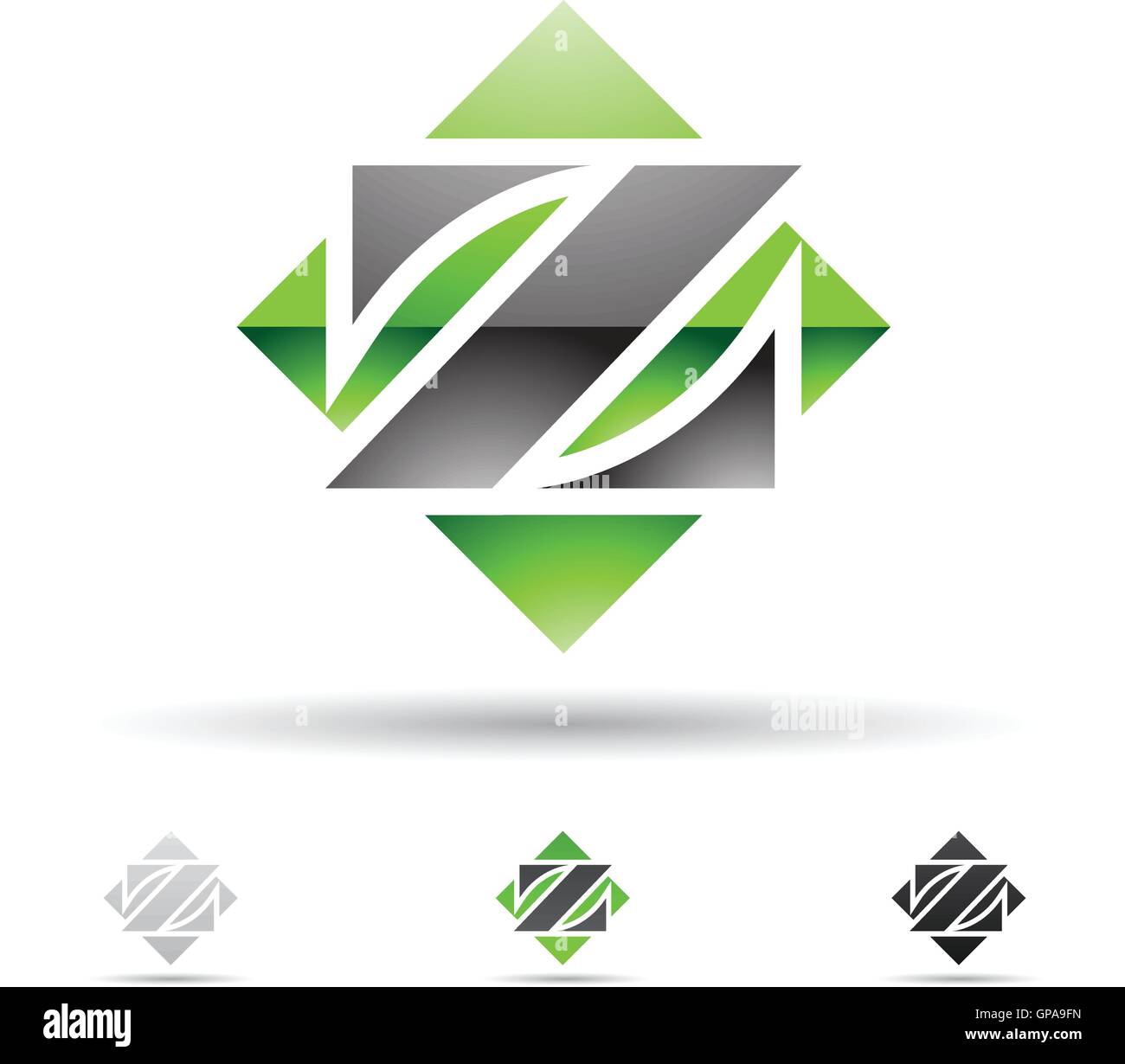 Vector illustration of abstract icons based on the letter Z Stock ...