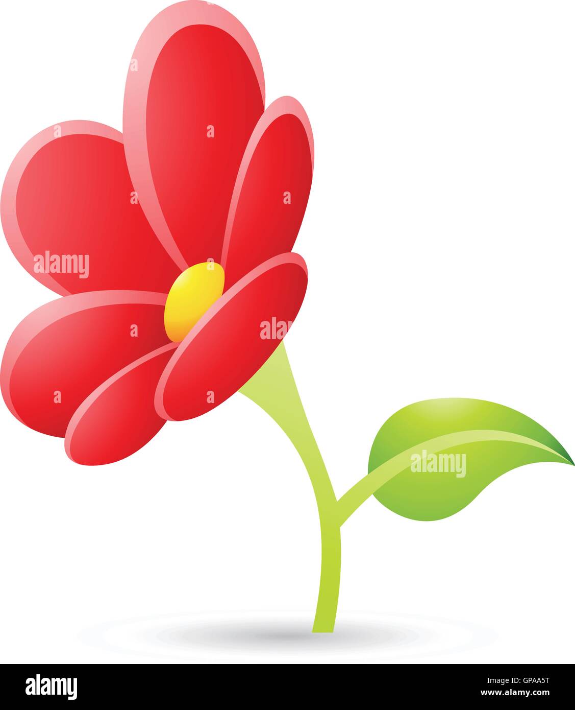 Illustration of Red Flower Icon isolated on a white background Stock ...